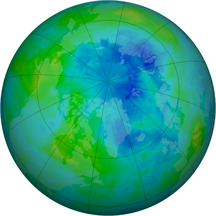 Arctic ozone map for 27 September 2004